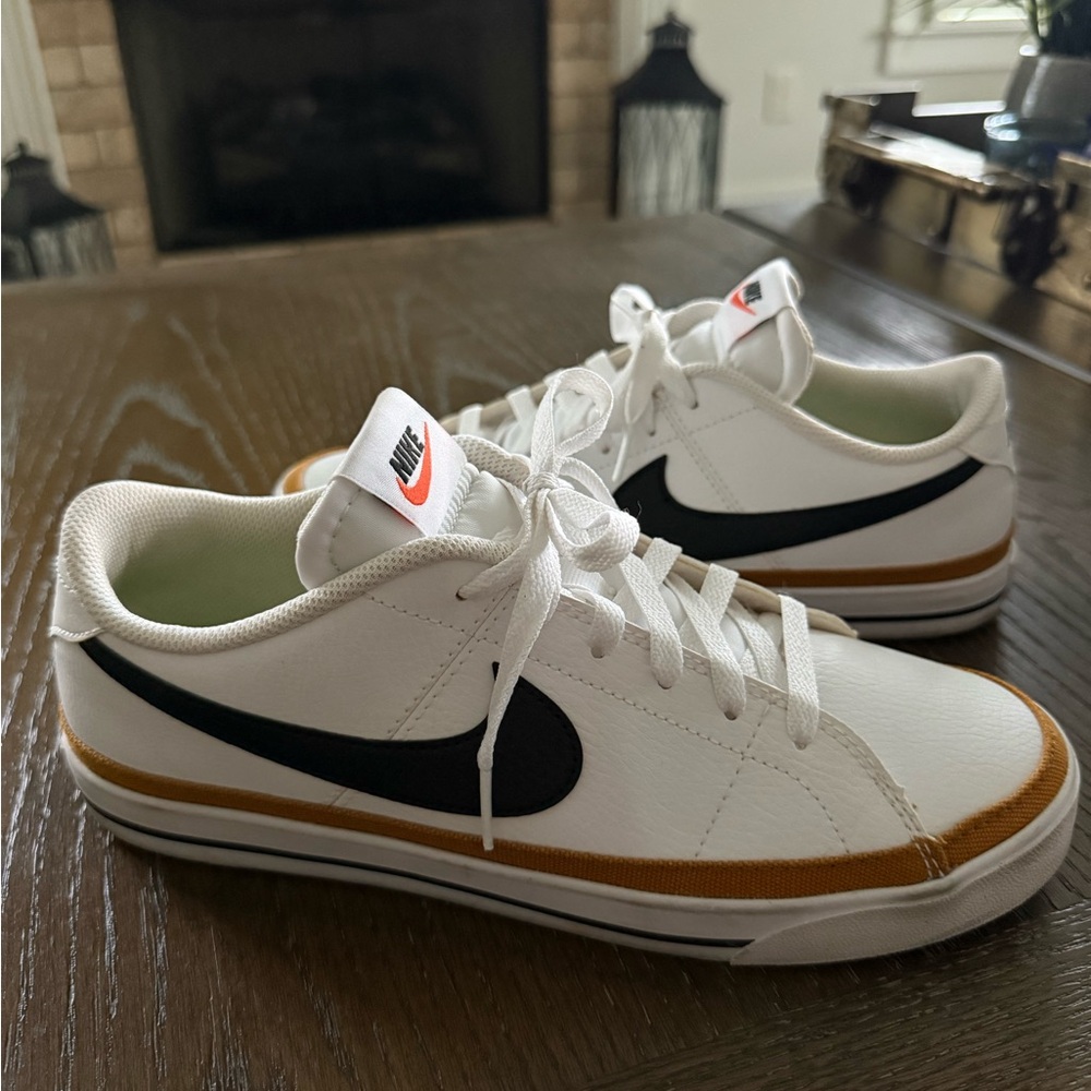 Nike Court Legacy Women’s White, Black & Tan Sneakers 10